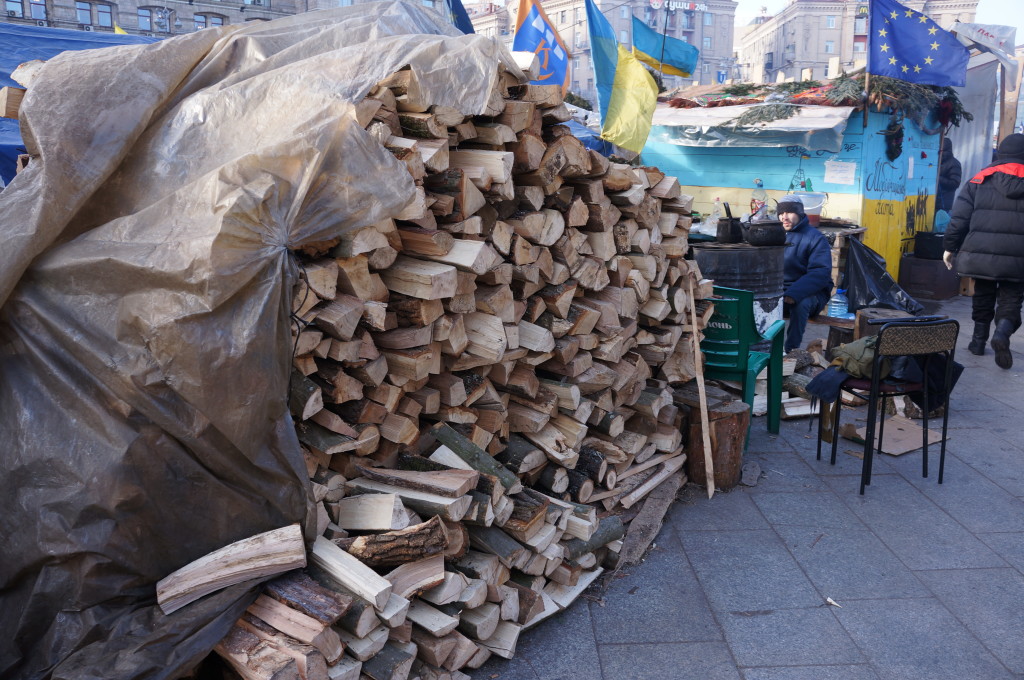 Vedstabel i Kiev sentrum.