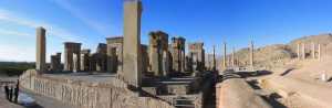 Panoramabilde over ruinene av Persepolis, persernes gamle hovedstad.