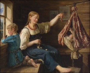 Maleriet "Berceuse" av François Nicholas Riss.